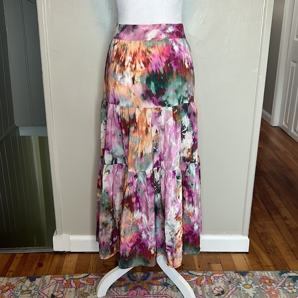Anthropologie Kachel Multicolor Tie-Dye Tiered Skirt NWT Size 2 Free People - Picture 9 of 12